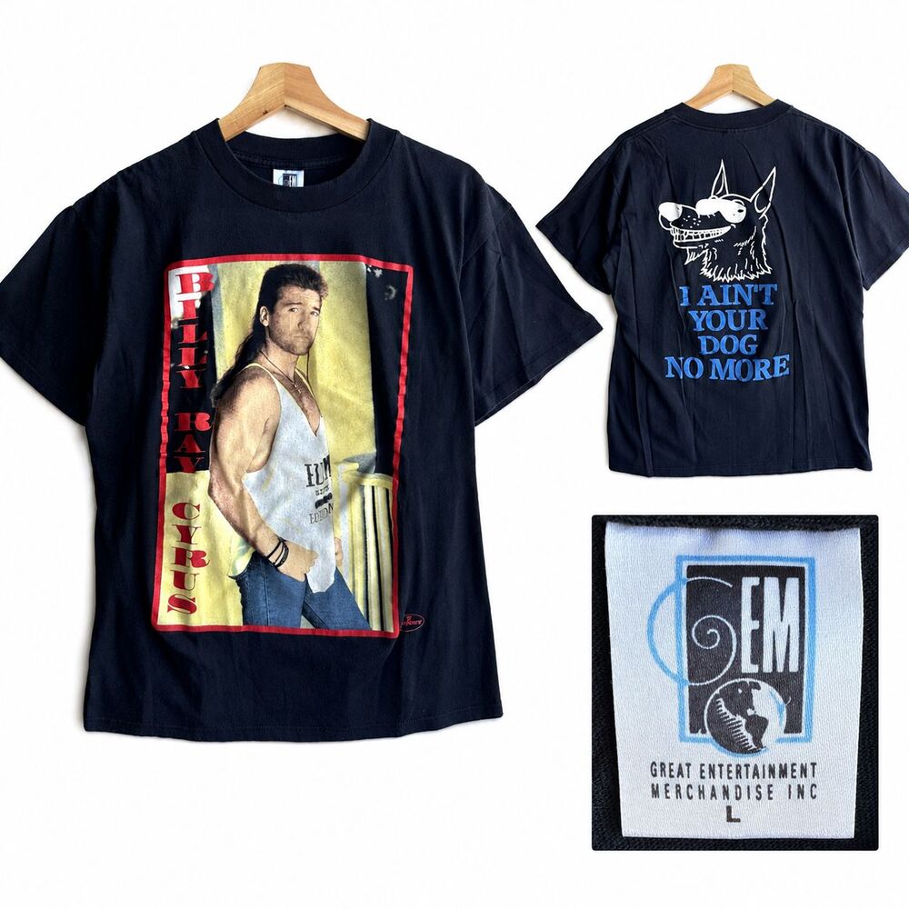 NEW VTG 90s Billy Ray Cyrus Shirt Men's L I Aint Your Dog No More Single Stitch